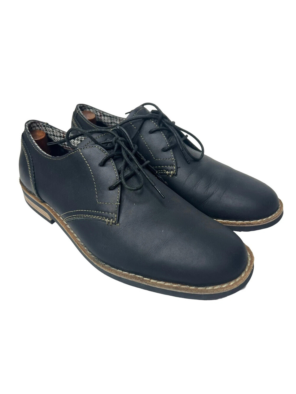 Original Penguin Munsingwear US-8 EU-41 Black Leather Oxford Dress Shoes Lace Up